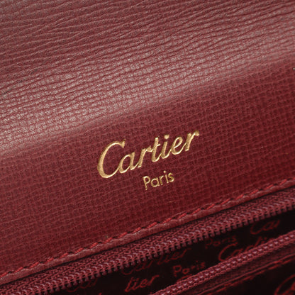 マストライン ハンドバッグ レザー ボルドー カルティエ バッグ Cartier