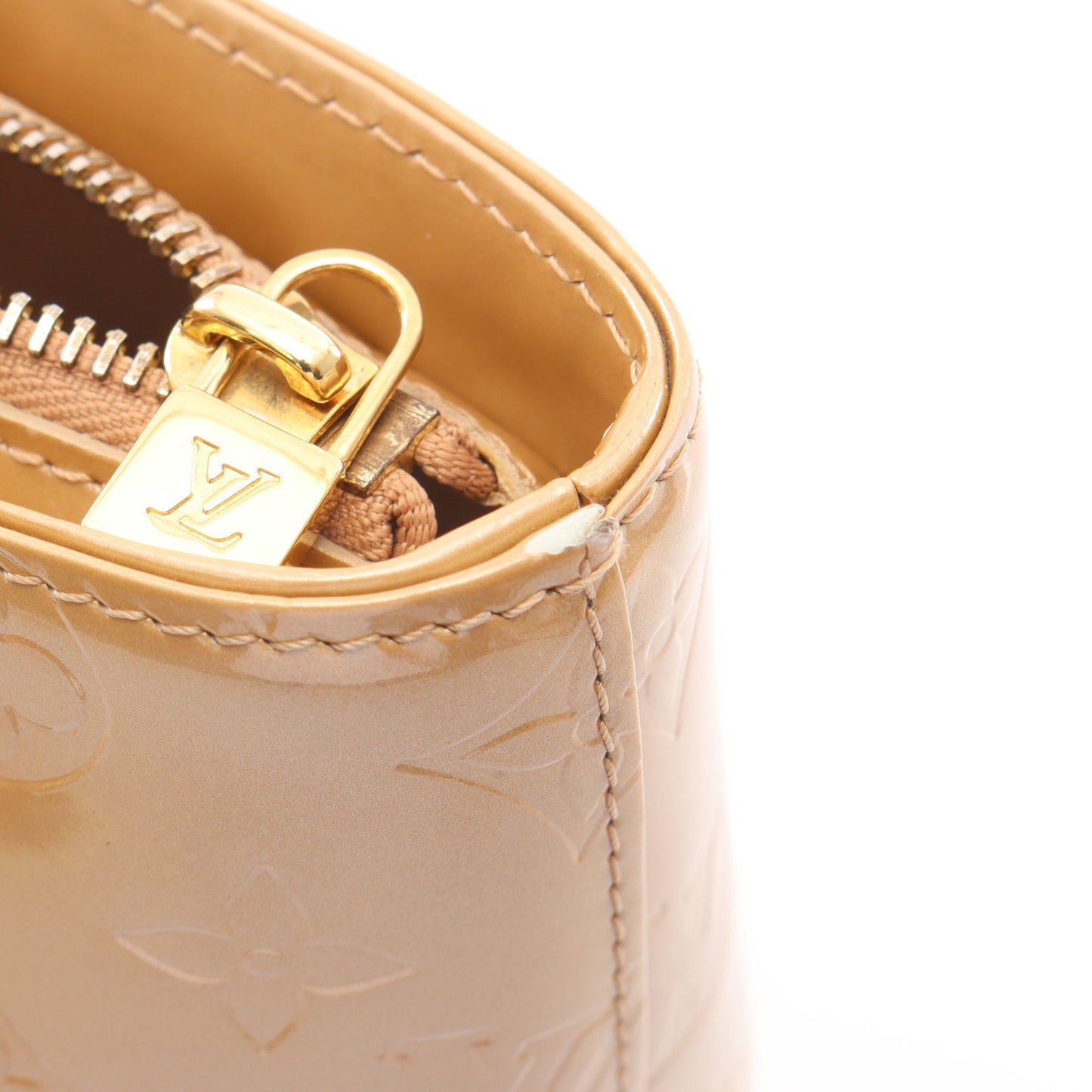 ヒューストン モノグラムヴェルニ ノワゼット ハンドバッグ レザー ベージュ ルイヴィトン バッグ LOUIS VUITTON