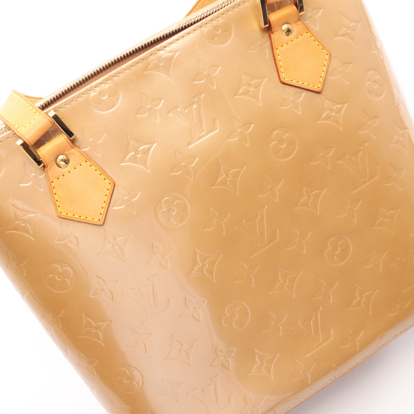 ヒューストン モノグラムヴェルニ ノワゼット ハンドバッグ レザー ベージュ ルイヴィトン バッグ LOUIS VUITTON
