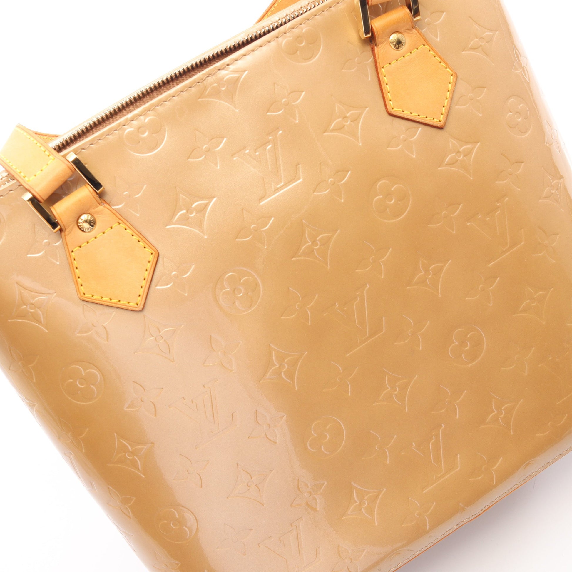 ヒューストン モノグラムヴェルニ ノワゼット ハンドバッグ レザー ベージュ ルイヴィトン バッグ LOUIS VUITTON