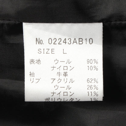 TURN THE MUSIC UP 切替 スタジャン ウール レザー ブラック アイボリー ヒステリックグラマー アウター HYSTERIC GLAMOUR