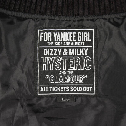 TURN THE MUSIC UP 切替 スタジャン ウール レザー ブラック アイボリー ヒステリックグラマー アウター HYSTERIC GLAMOUR