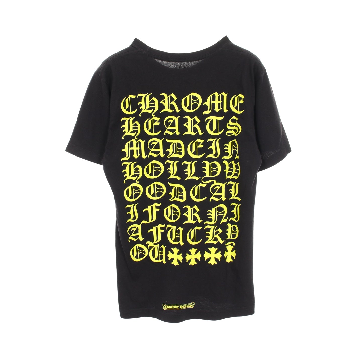 バックロゴ ポケット付き 半袖Tシャツ コットン ブラック イエロー クロムハーツ
