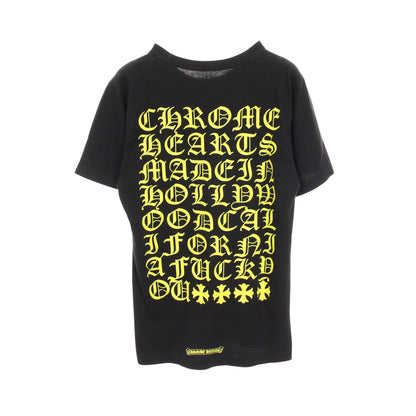 バックロゴ ポケット付き 半袖Tシャツ コットン ブラック イエロー クロムハーツ