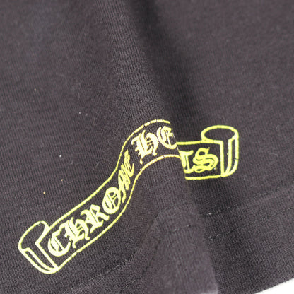 バックロゴ ポケット付き 半袖Tシャツ コットン ブラック イエロー クロムハーツ