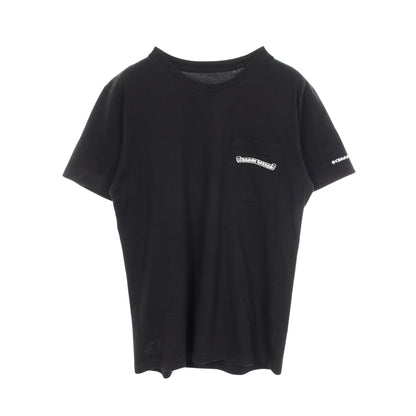 スクロールラベル バックプリント ポケット付き 半袖Tシャツ コットン ブラック クロムハーツ