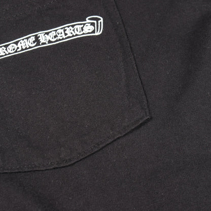 スクロールラベル バックプリント ポケット付き 半袖Tシャツ コットン ブラック クロムハーツ