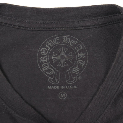 スクロールラベル バックプリント ポケット付き 半袖Tシャツ コットン ブラック クロムハーツ
