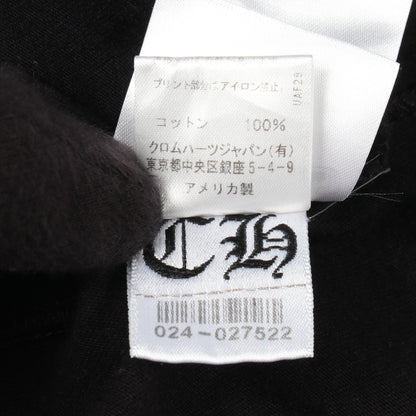 スクロールラベル バックプリント ポケット付き 半袖Tシャツ コットン ブラック クロムハーツ