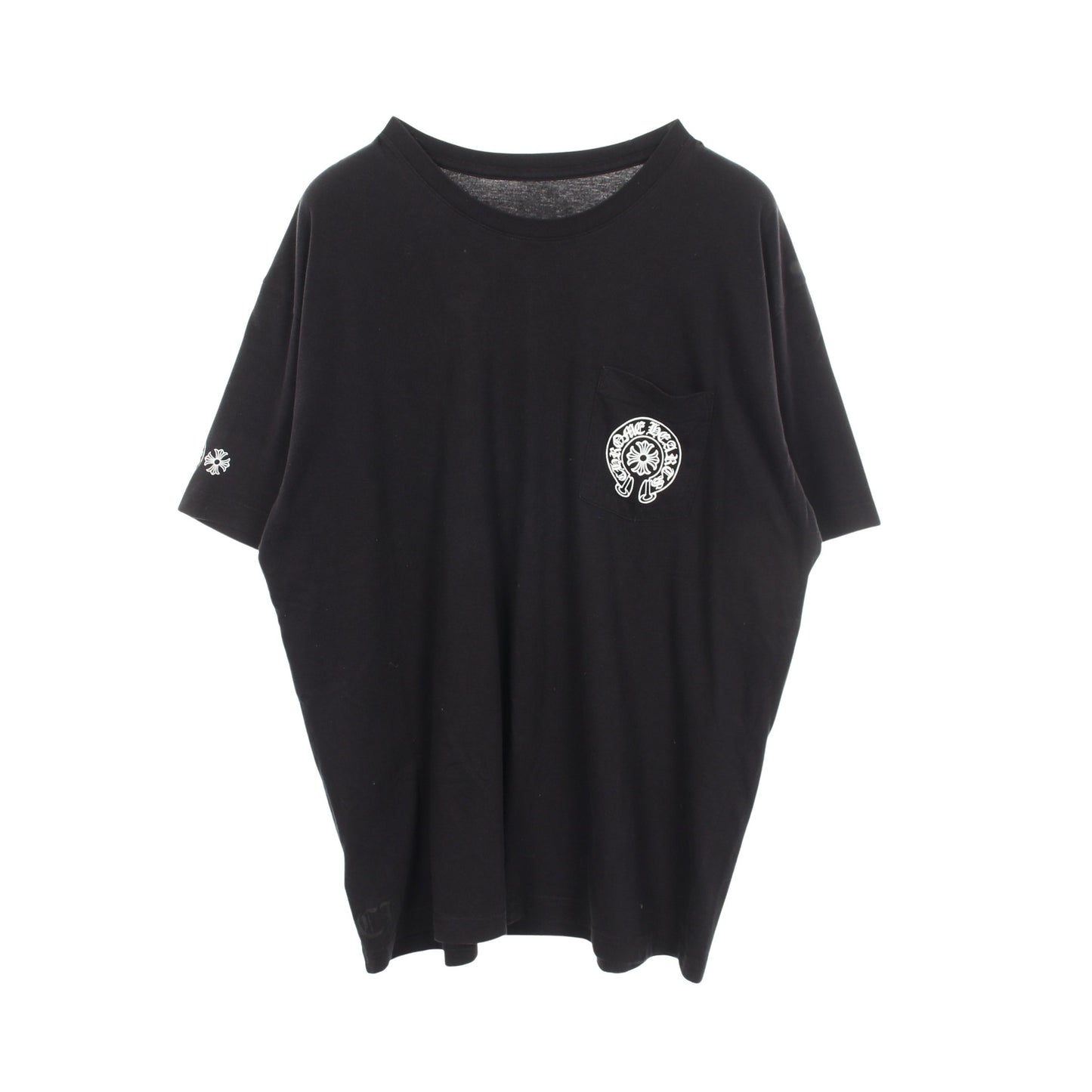マルチカラーホースシュー バックプリント 半袖Tシャツ コットン ブラック クロムハーツ