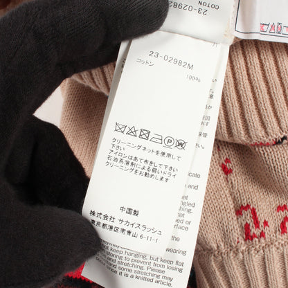 Sacai × Eric Haze ニット コットン ベージュ マルチカラー サカイ