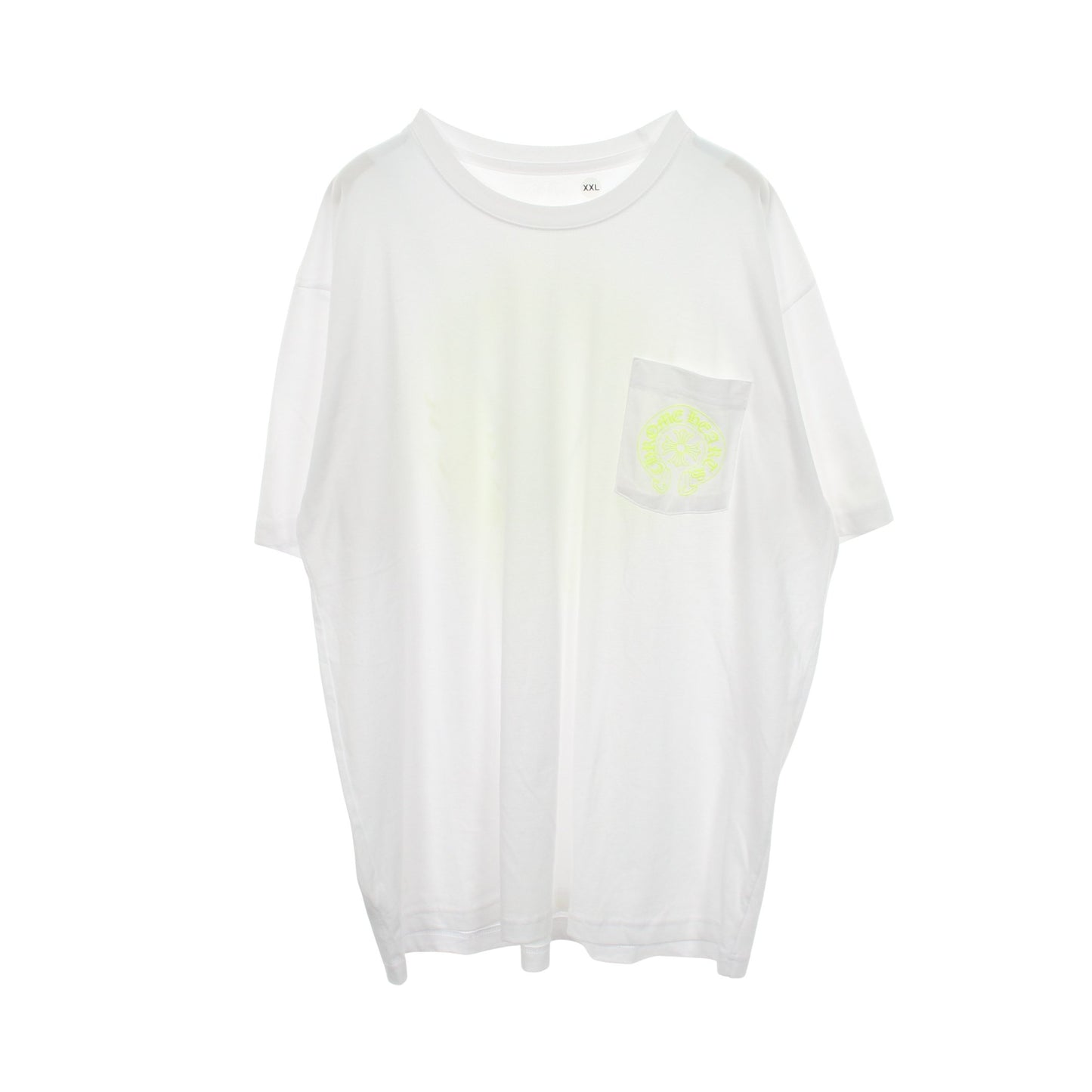 ホースシュー バックプリント ネオンカラー ポケット付き 半袖Tシャツ コットン ホワイト イエロー クロムハーツ