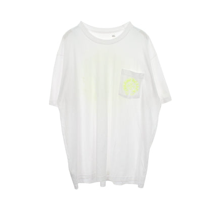 ホースシュー バックプリント ネオンカラー ポケット付き 半袖Tシャツ コットン ホワイト イエロー クロムハーツ