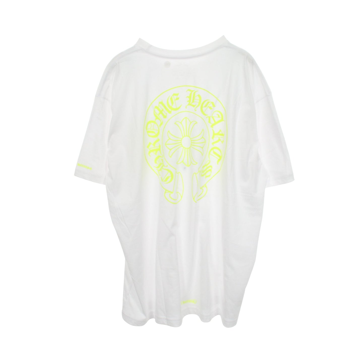 ホースシュー バックプリント ネオンカラー ポケット付き 半袖Tシャツ コットン ホワイト イエロー クロムハーツ