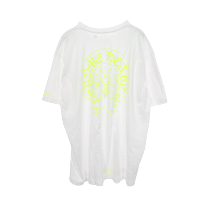 ホースシュー バックプリント ネオンカラー ポケット付き 半袖Tシャツ コットン ホワイト イエロー クロムハーツ