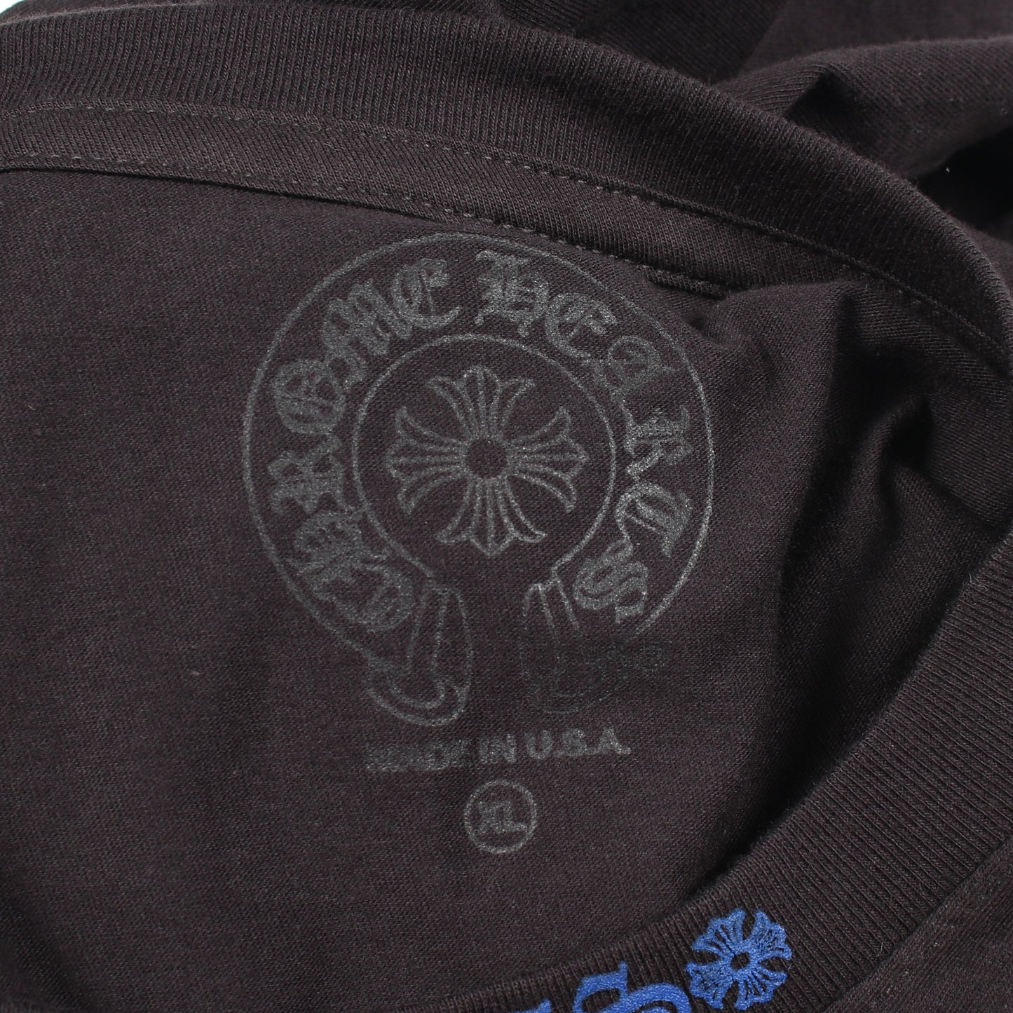 ネックロゴ 長袖Tシャツ コットン ブラック ブルー クロムハーツ