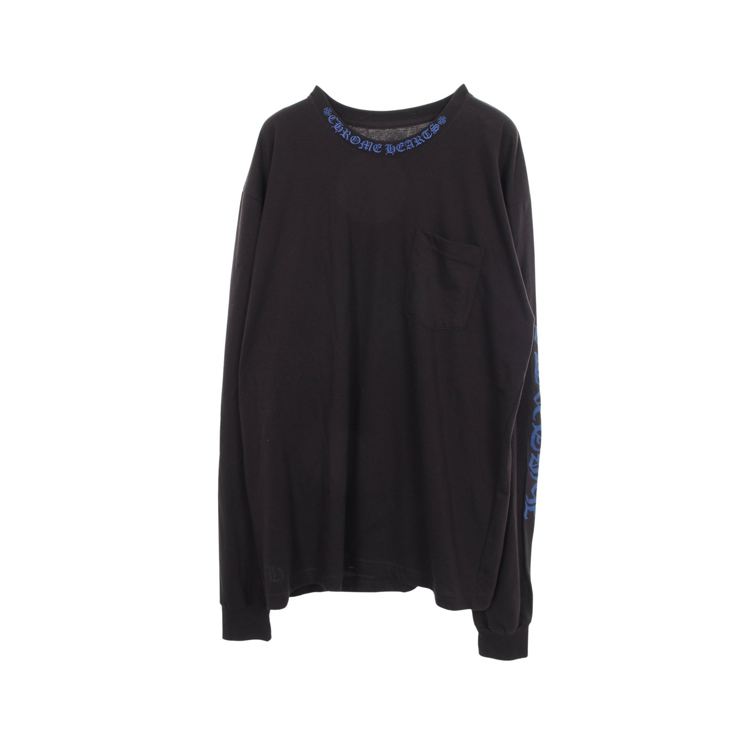 ネックロゴ 長袖Tシャツ コットン ブラック ブルー クロムハーツ