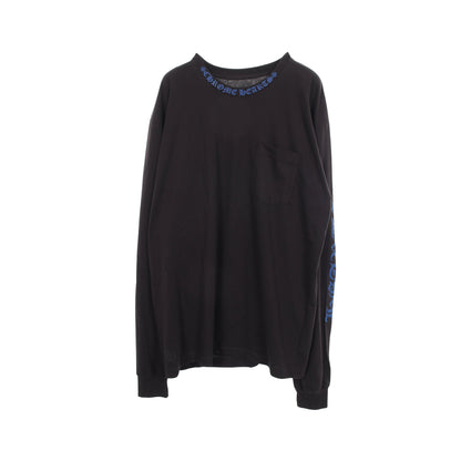 ネックロゴ 長袖Tシャツ コットン ブラック ブルー クロムハーツ