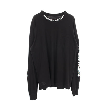 ネックロゴ ポケット付き 長袖Tシャツ コットン ブラック クロムハーツ