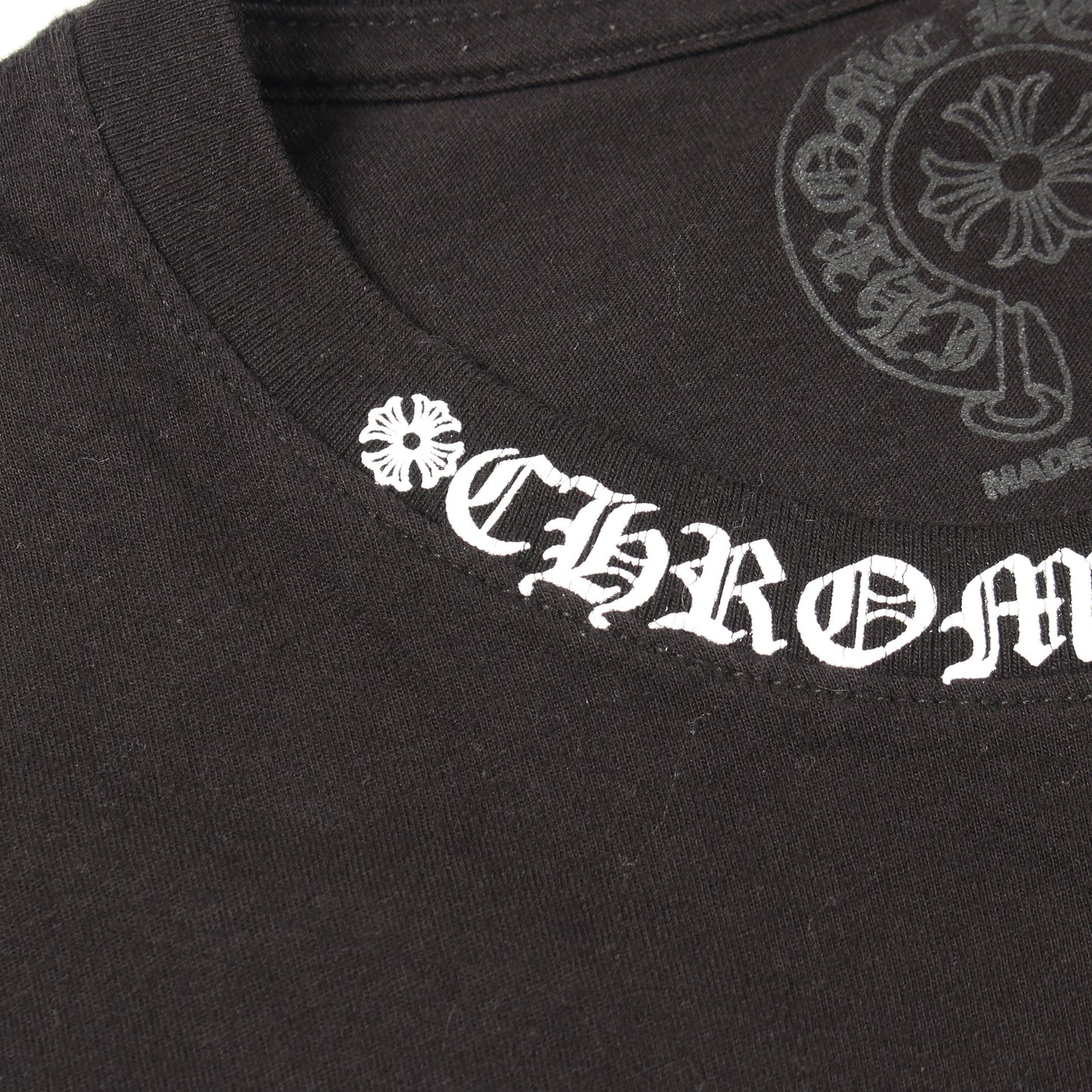 ネックロゴ ポケット付き 長袖Tシャツ コットン ブラック クロムハーツ