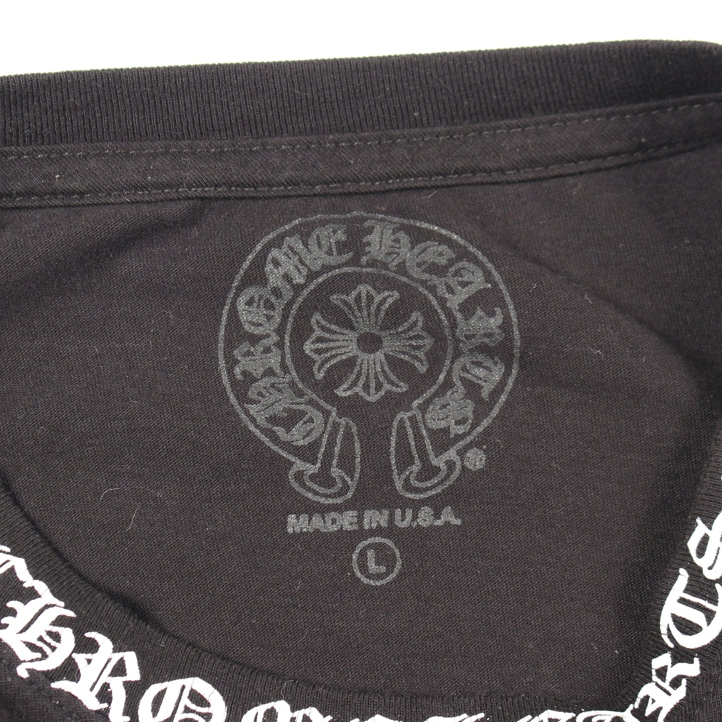 ネックロゴ ポケット付き 長袖Tシャツ コットン ブラック クロムハーツ