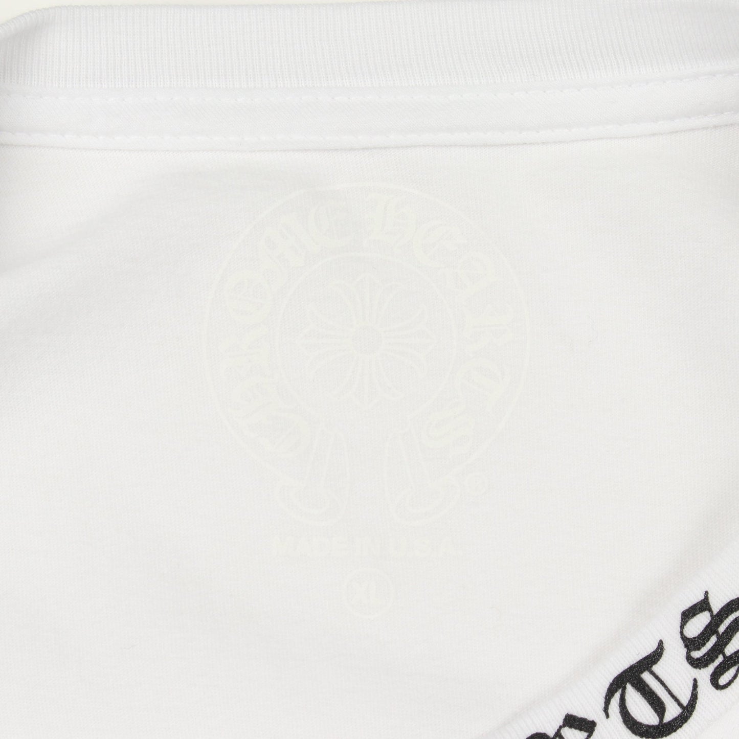 ネックロゴ ポケット付き 長袖Tシャツ コットン ホワイト クロムハーツ