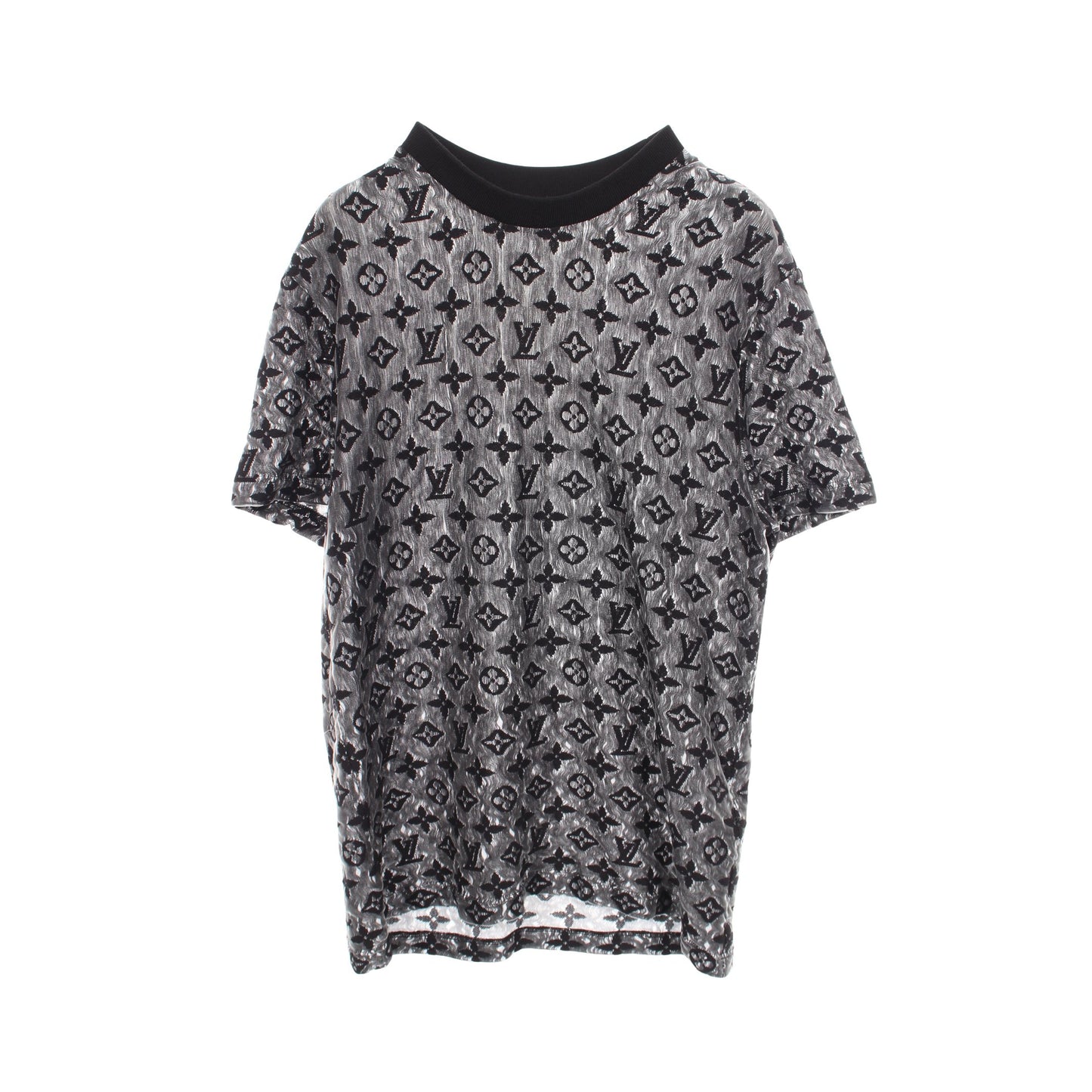 モノグラム シースルー 半袖Tシャツ コットン ブラック グレー ルイヴィトン
