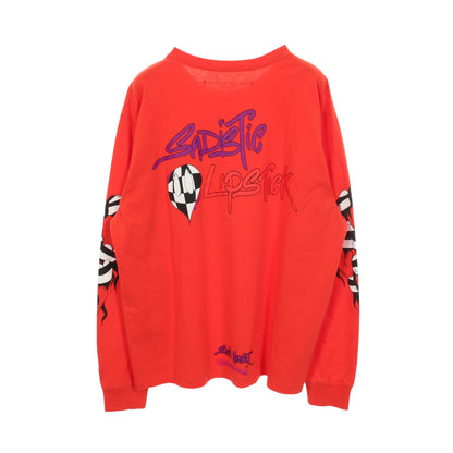 Chrome Hearts × MATTY BOY SPARK THE HEART ポケット付き 長袖Tシャツ コットン オレンジレッド クロムハーツ
