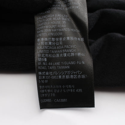 ロゴプリント ダメージ加工 長袖Tシャツ コットン ブラック バレンシアガ