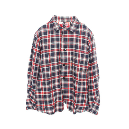 JUNYA WATANABE COMME des GARCONS MAN × LEVIS チェック柄シャツ ジャケット リネン ネイビー レッド ホワイト ジュンヤワタナベコムデギャルソンマン