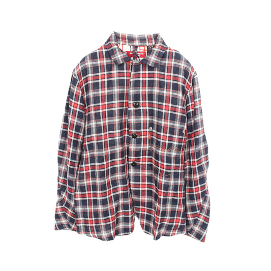 JUNYA WATANABE COMME des GARCONS MAN × LEVIS チェック柄シャツ ジャケット リネン ネイビー レッド ホワイト ジュンヤワタナベコムデギャルソンマン