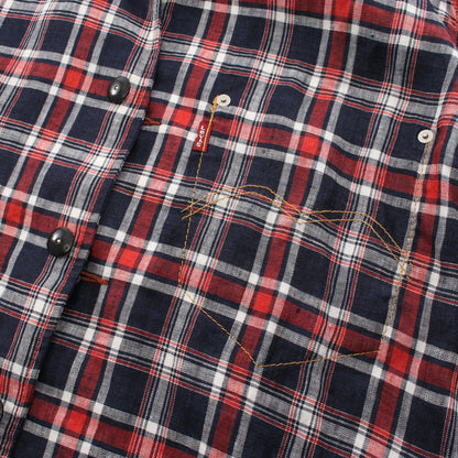 JUNYA WATANABE COMME des GARCONS MAN × LEVIS チェック柄シャツ ジャケット リネン ネイビー レッド ホワイト ジュンヤワタナベコムデギャルソンマン