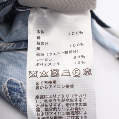 総柄 チュニック 半袖Tシャツ コットン ライトブルー ブルー エルメス