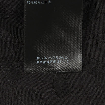 フルイドジャガード ロゴ テーラードジャケット レーヨン ブラック バレンシアガ