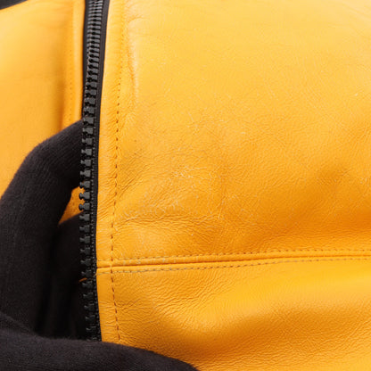 THE NORTH FACE × Supreme Leather Nuptse Jacket ダウンジャケット レザー イエロー ブラック ザノースフェイス