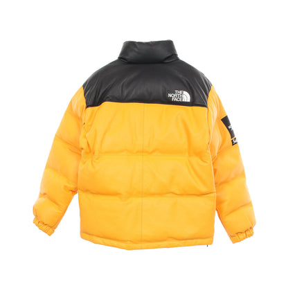 THE NORTH FACE × Supreme Leather Nuptse Jacket ダウンジャケット レザー イエロー ブラック ザノースフェイス
