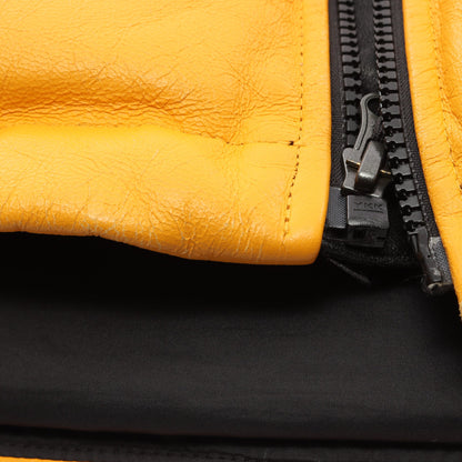 THE NORTH FACE × Supreme Leather Nuptse Jacket ダウンジャケット レザー イエロー ブラック ザノースフェイス