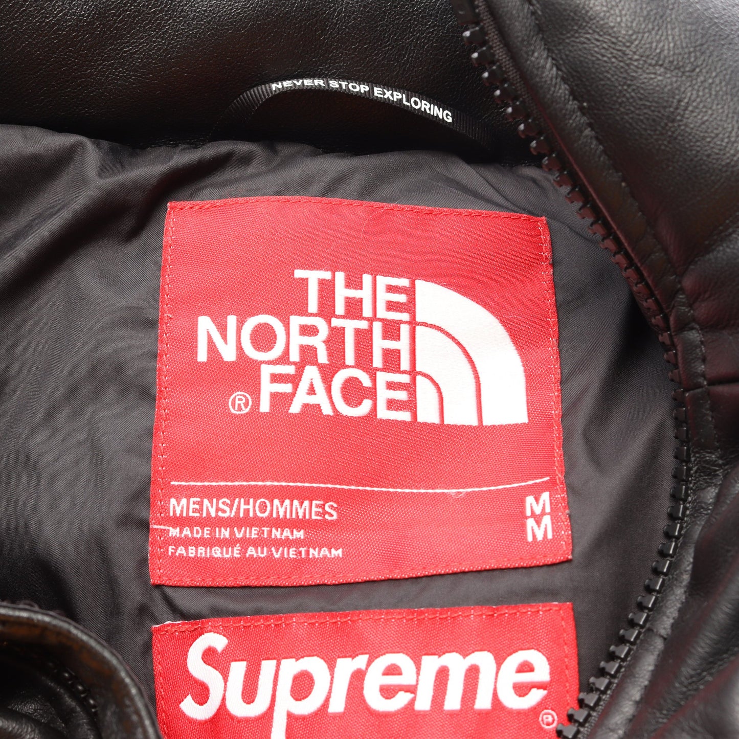 THE NORTH FACE × Supreme Leather Nuptse Jacket ダウンジャケット レザー イエロー ブラック ザノースフェイス
