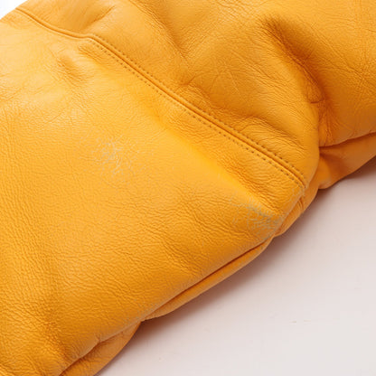 THE NORTH FACE × Supreme Leather Nuptse Jacket ダウンジャケット レザー イエロー ブラック ザノースフェイス
