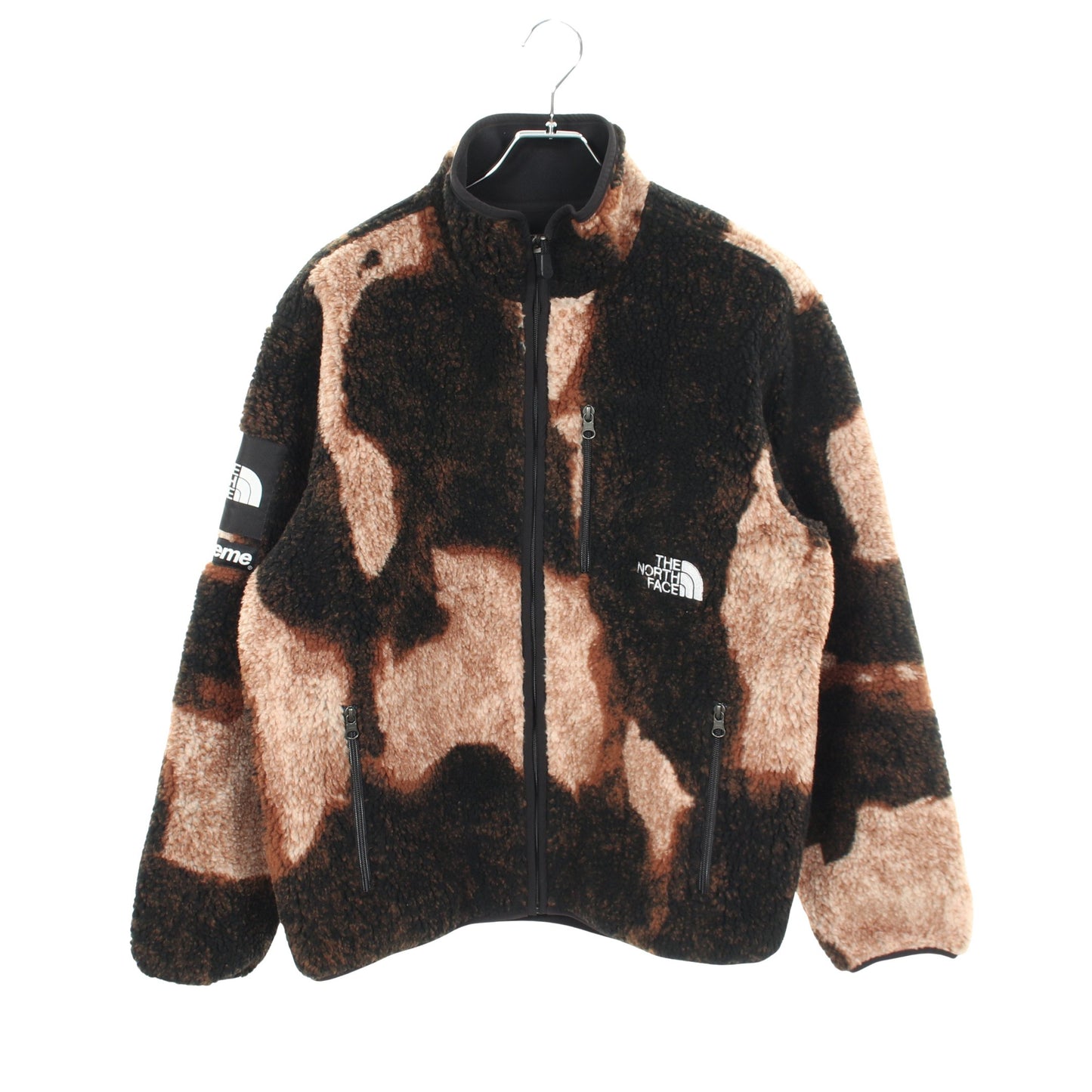 Supreme × THE NORTH FACE ブリーチドデニムプリント フリース ジャケット ブラウン ブラック シュプリーム