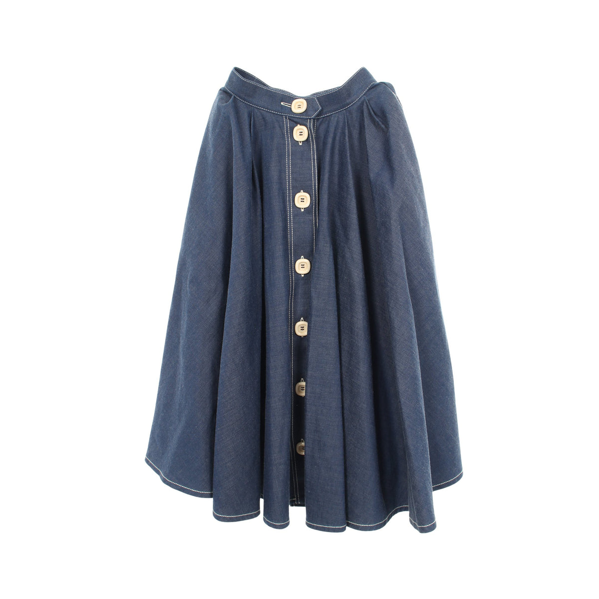 フレア デニムスカート コットン インディゴブルー グッチ ボトムス GUCCI