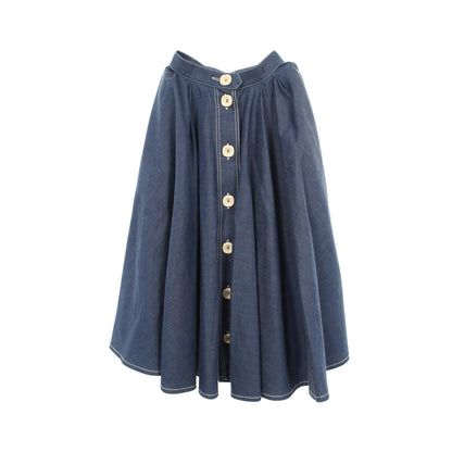フレア デニムスカート コットン インディゴブルー グッチ ボトムス GUCCI