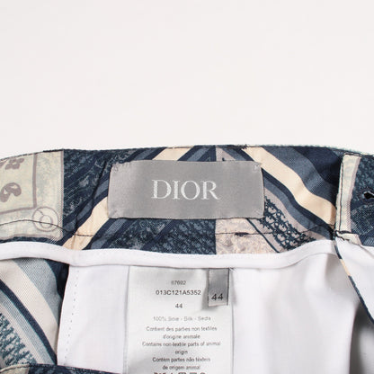 DIOR × KENNY SCHARF Bermuda Shorts パンツ シルク ネイビー オフホワイト ディオール
