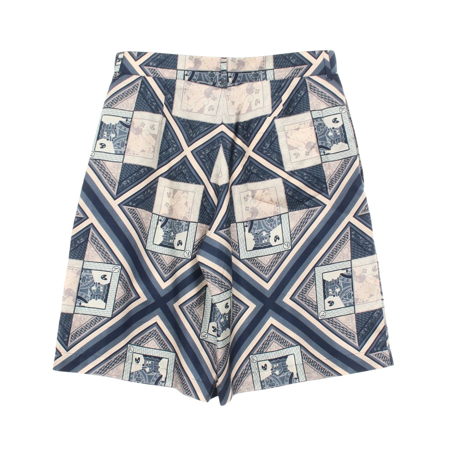 DIOR × KENNY SCHARF Bermuda Shorts パンツ シルク ネイビー オフホワイト ディオール