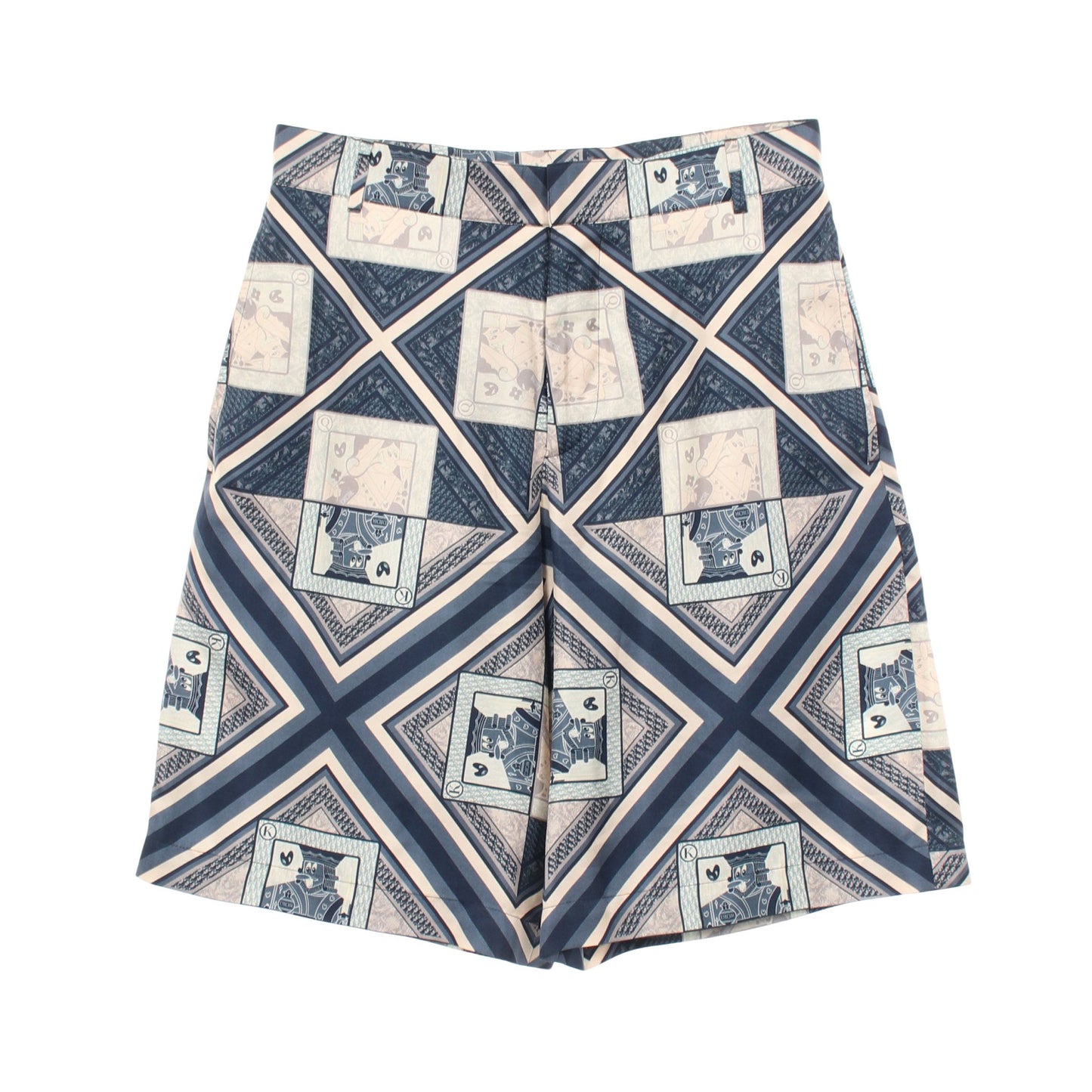 DIOR × KENNY SCHARF Bermuda Shorts パンツ シルク ネイビー オフホワイト ディオール