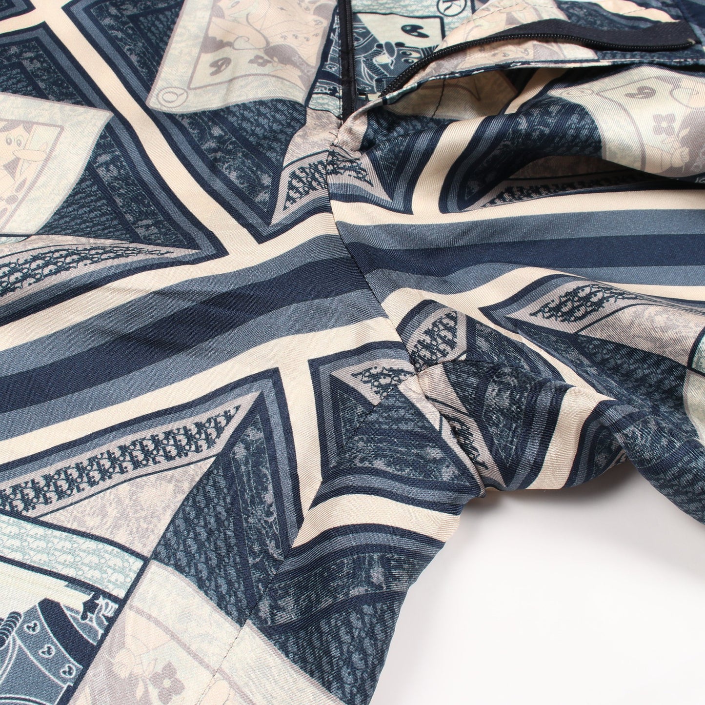 DIOR × KENNY SCHARF Bermuda Shorts パンツ シルク ネイビー オフホワイト ディオール