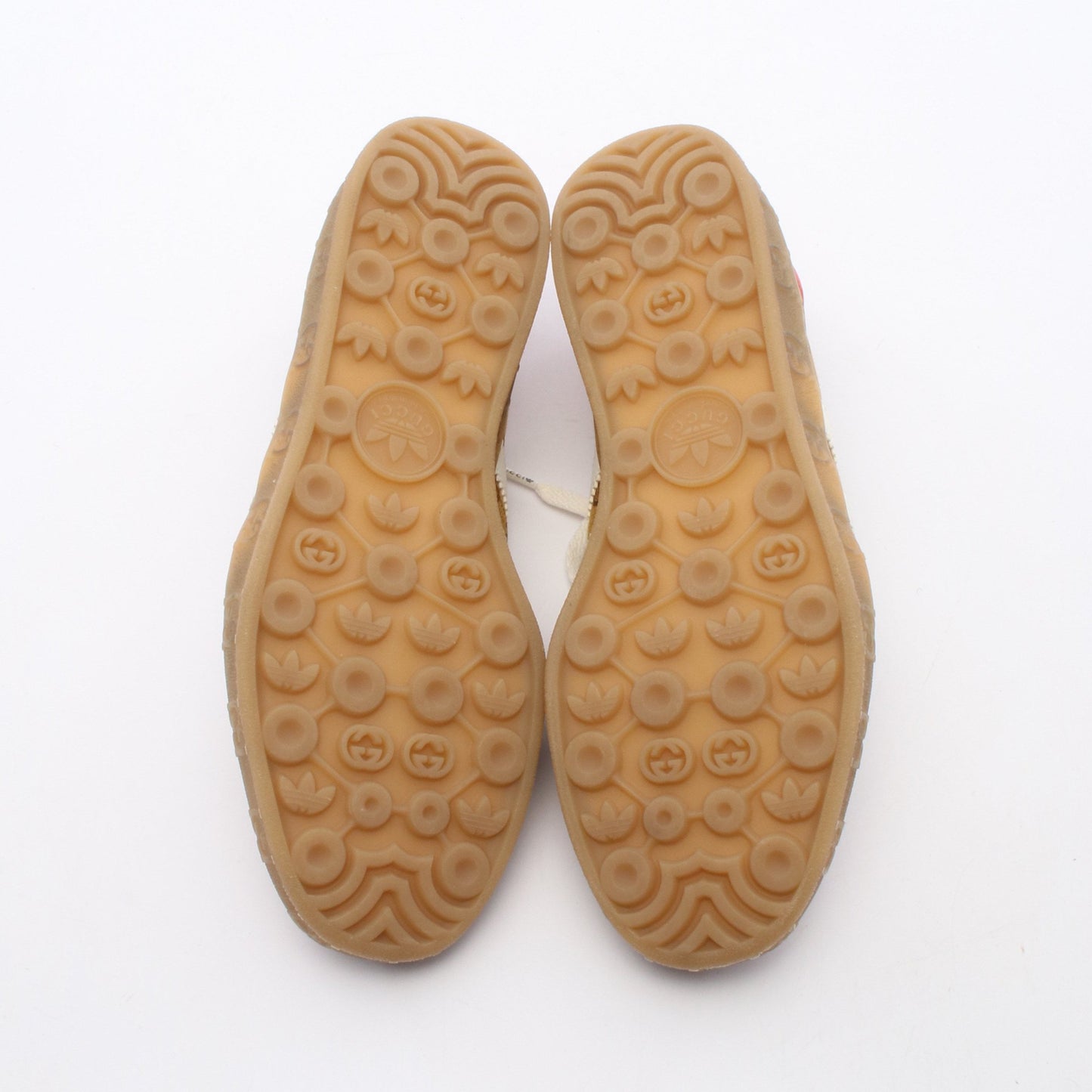 GUCCI × adidas ガゼル GGキャンバス スニーカー キャンバス レザー カーキブラウン レッド グッチ