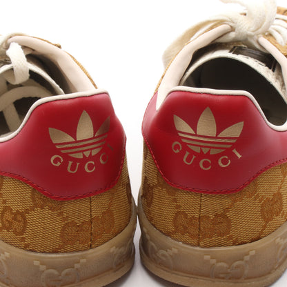 GUCCI × adidas ガゼル GGキャンバス スニーカー キャンバス レザー カーキブラウン レッド グッチ