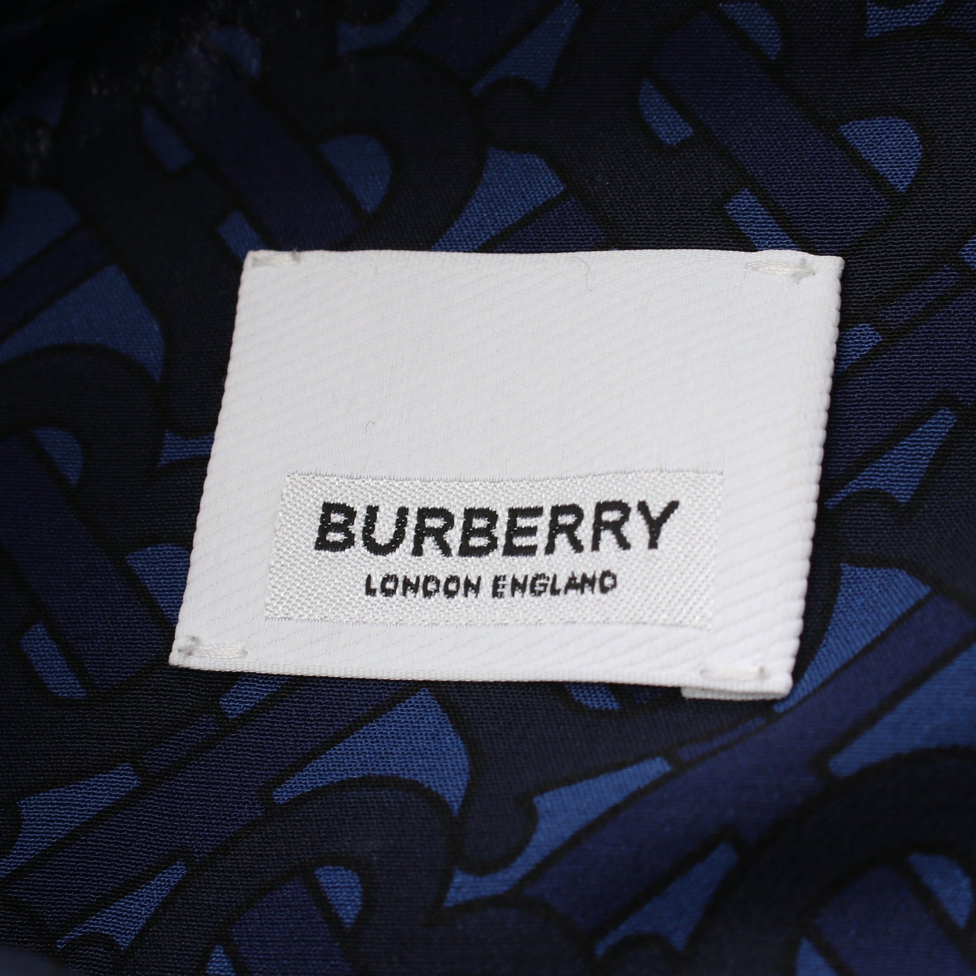 TBモノグラム プリーツ シャツワンピース シルク ブルー ネイビー バーバリー ワンピース BURBERRY