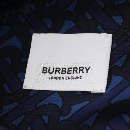 TBモノグラム プリーツ シャツワンピース シルク ブルー ネイビー バーバリー ワンピース BURBERRY